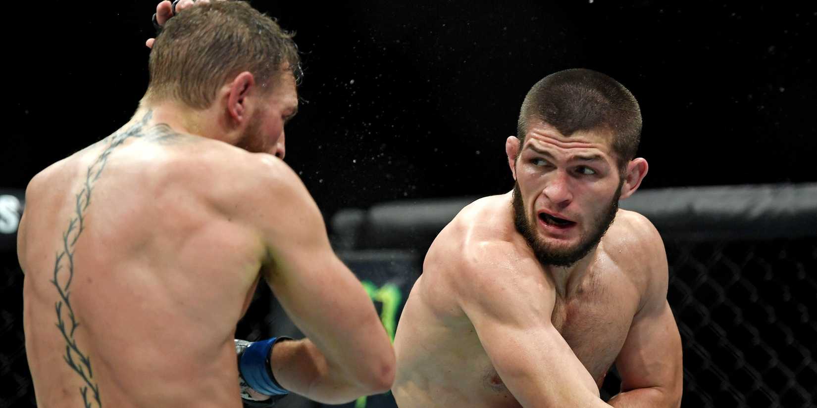 Khabib punches Conor McGregor