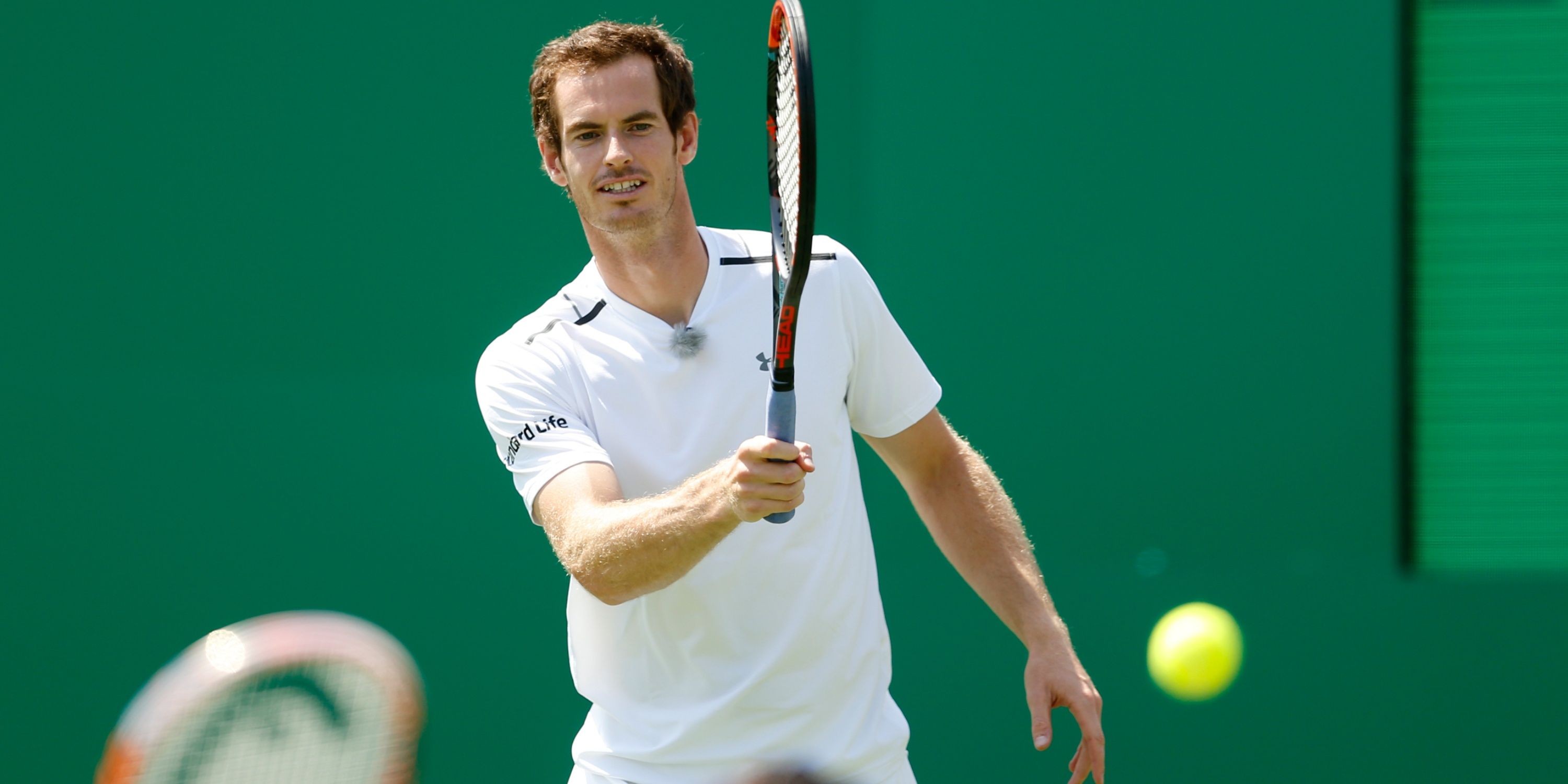 Great Britain's Andy Murray during an exhibition match at the launch.