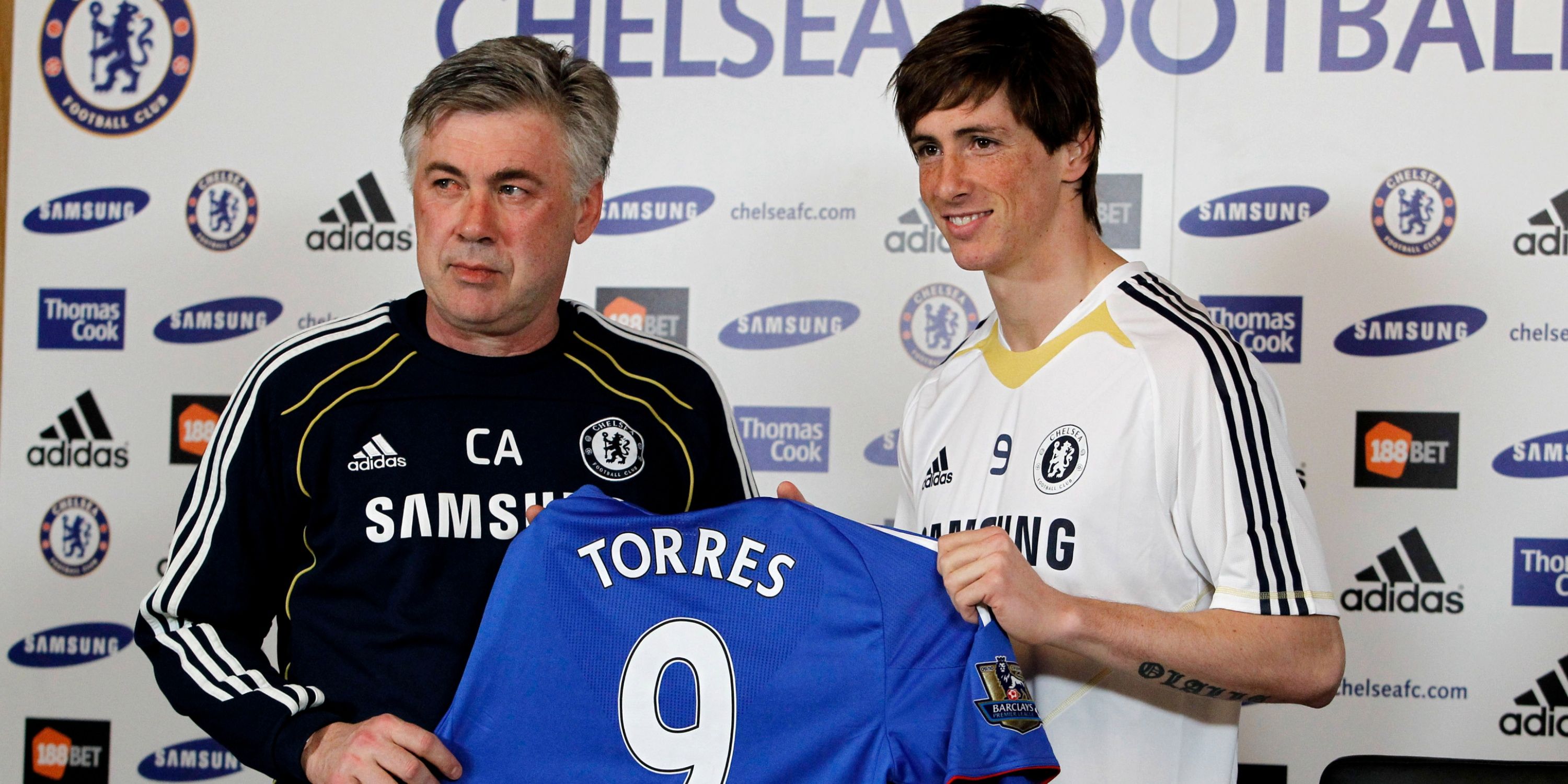 Chelsea - Fernando Torres and Carlo Ancelotti