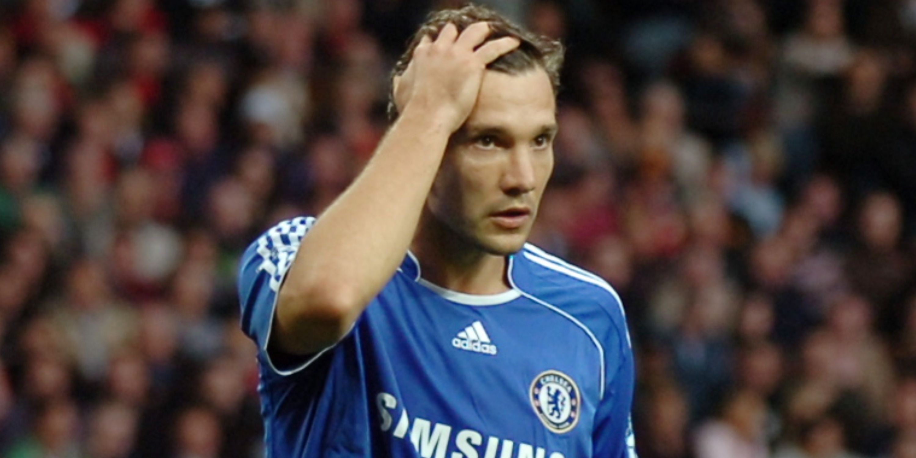 Andriy Shevchenko at Chelsea looking dejected.