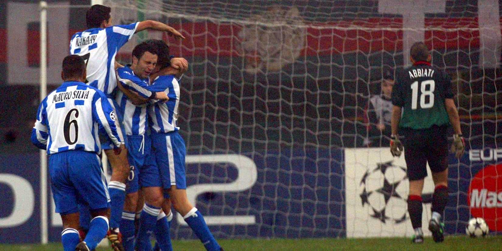 Depotivo La Coruna players celebrate  