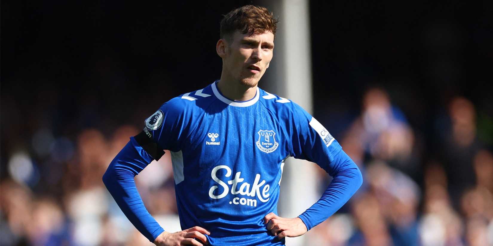 Everton midfielder James Garner in action