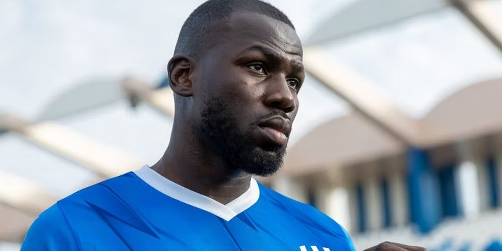 Kalidou Koulibaly poses in an Al Hilal shirt