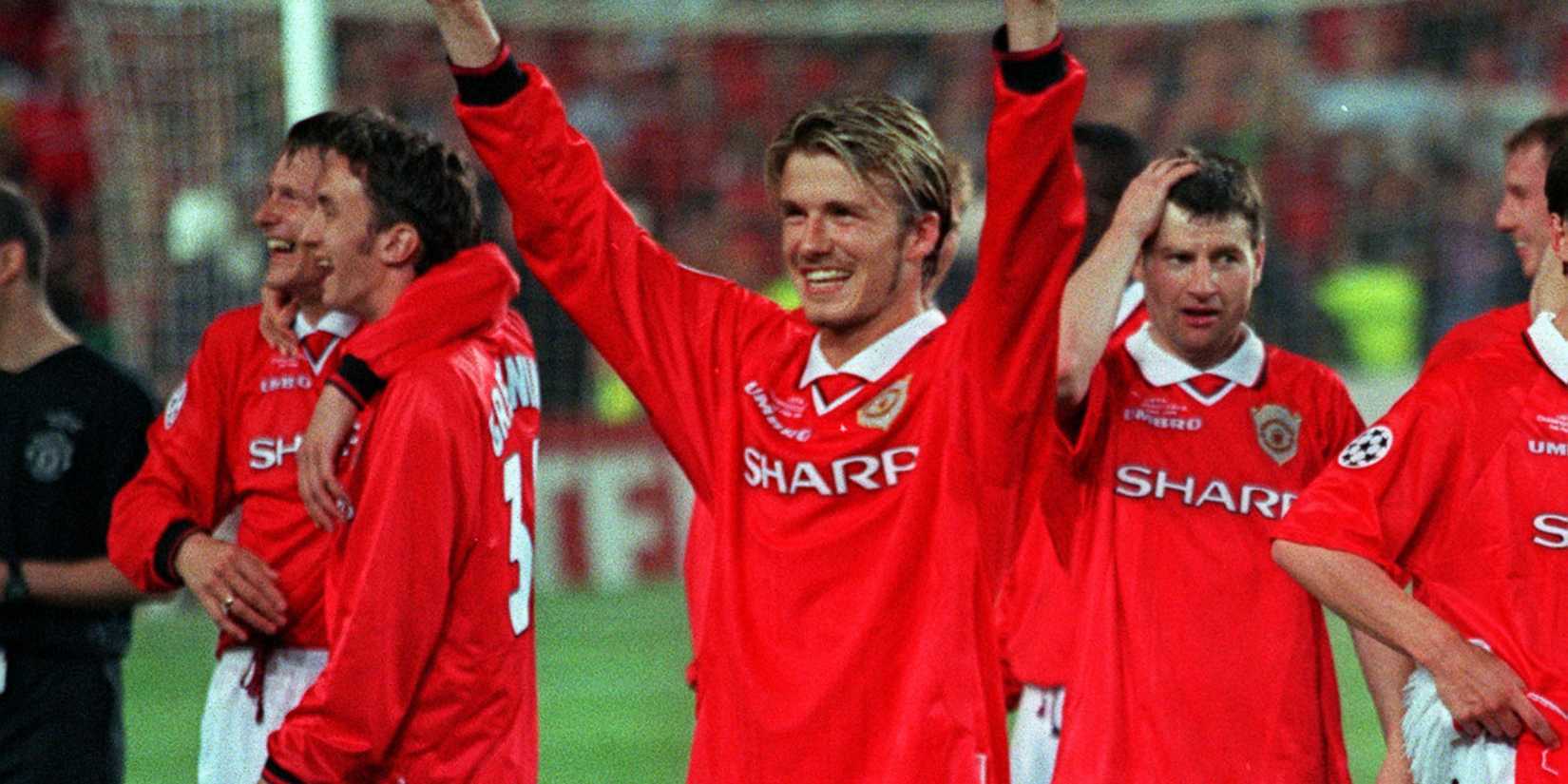 Manchester United's David Beckham in 1999 UCL