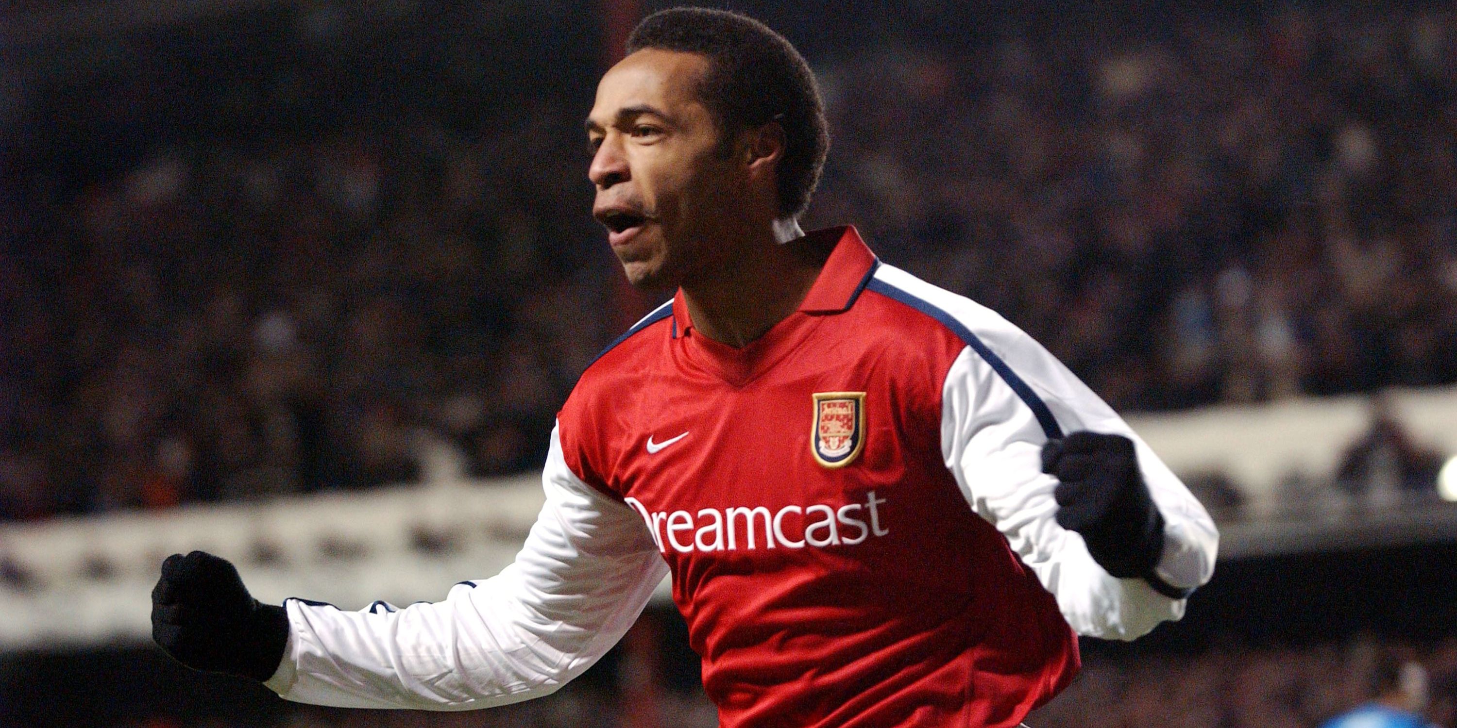 Thierry Henry celebrates for Arsenal