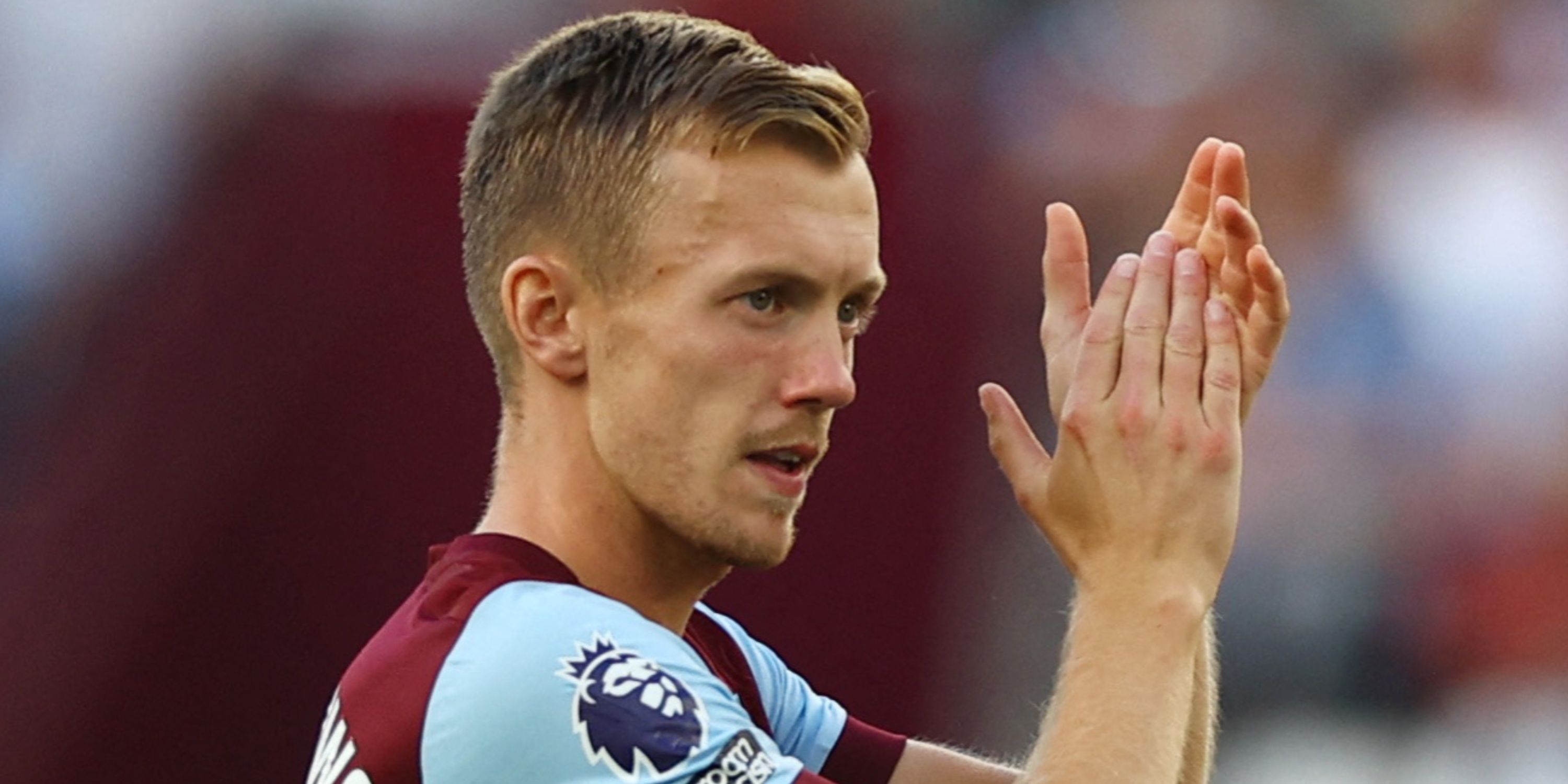 West Ham United midfielder James Ward-Prowse applauding the supporters