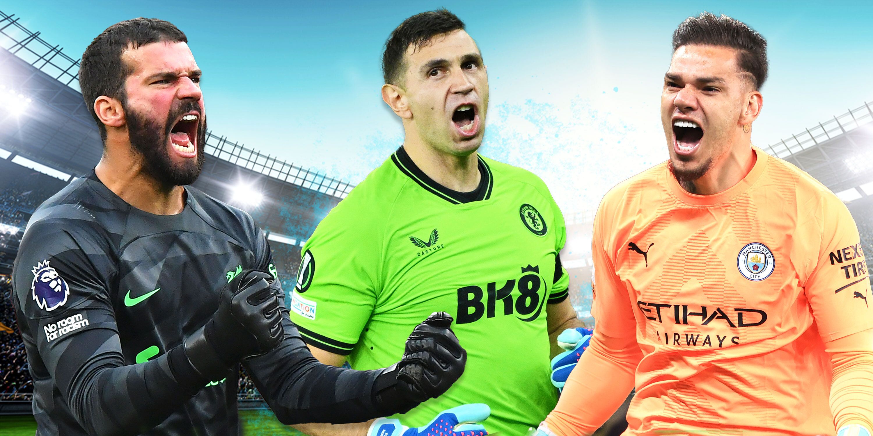 Allison Becker, Emiliano Martinez and Ederson