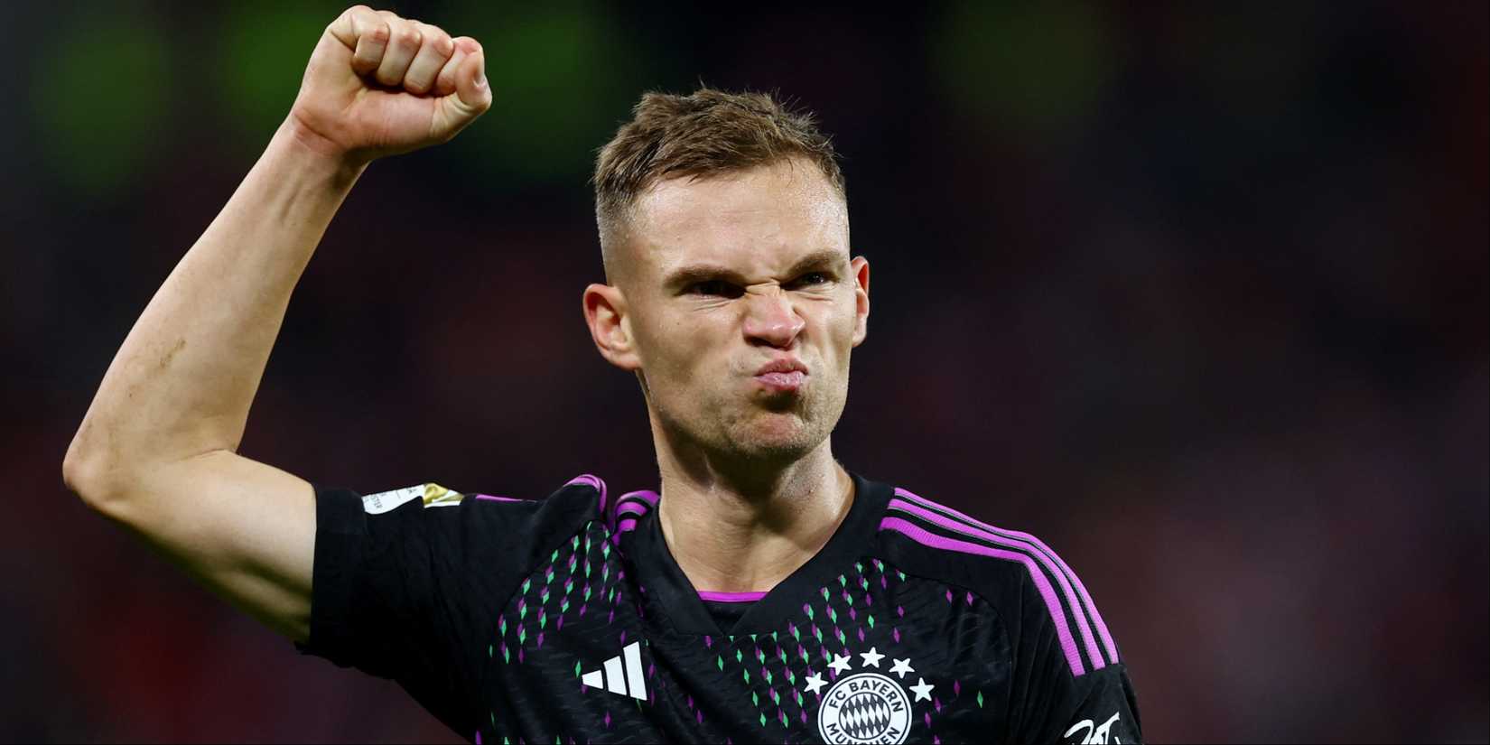 Bayern Munich's Joshua Kimmich celebrates after the match