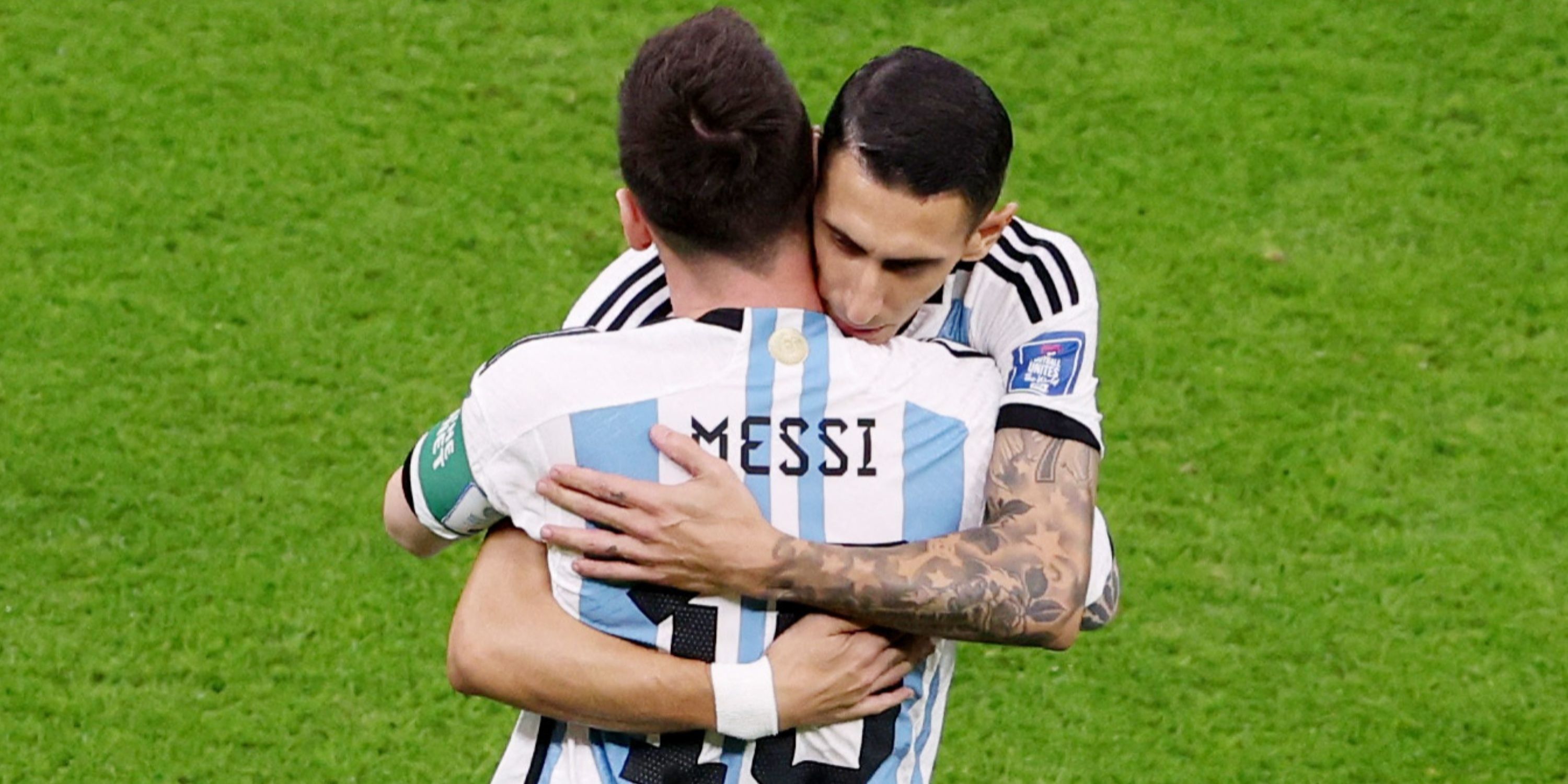 Argentina's Lionel Messi and Angel Di Maria before the match REUTERS/Molly Darlington