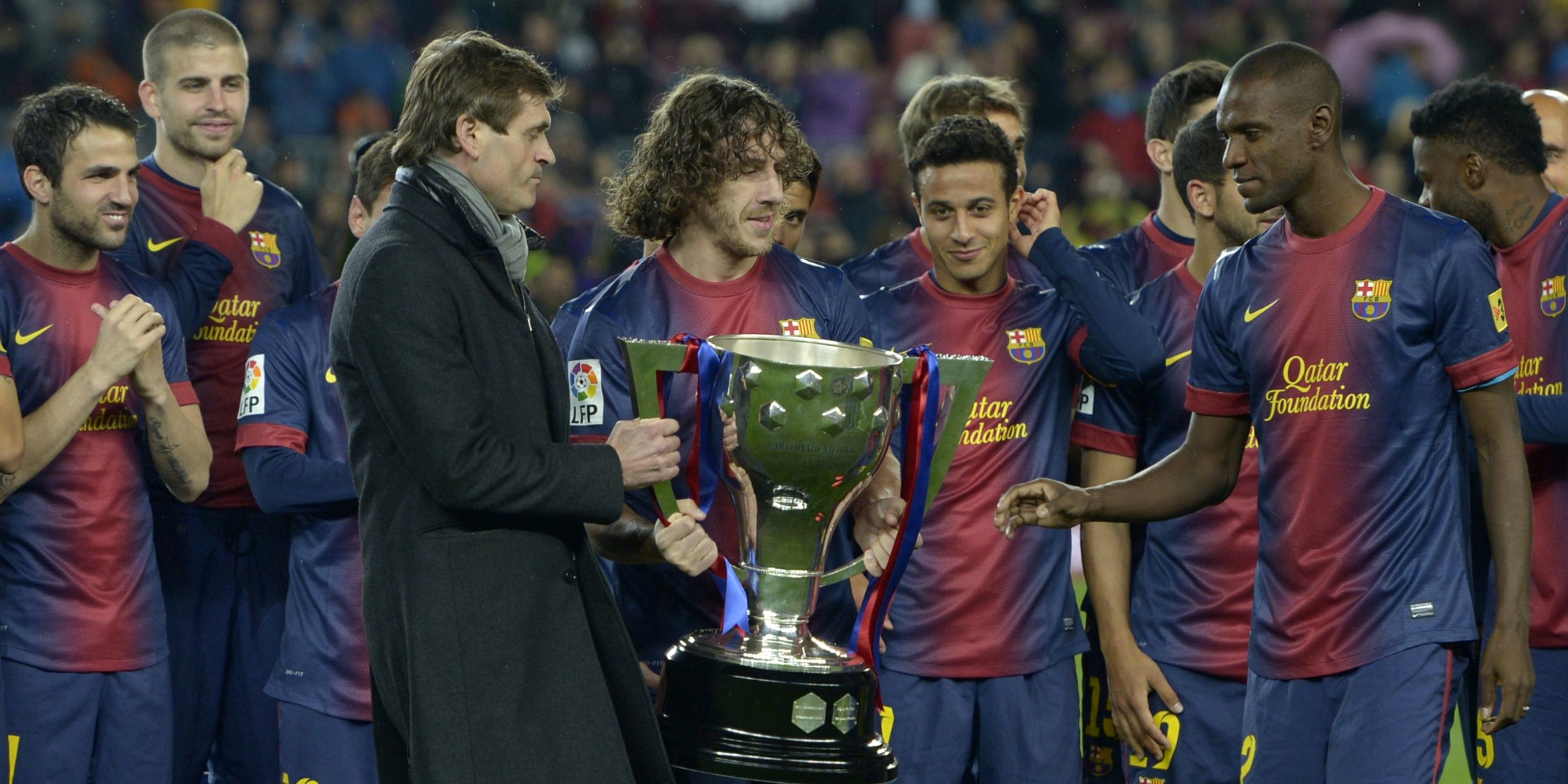 Alex Song thinking Carles Puyol wanted him to lift La Liga trophy is football’s most awkward moment