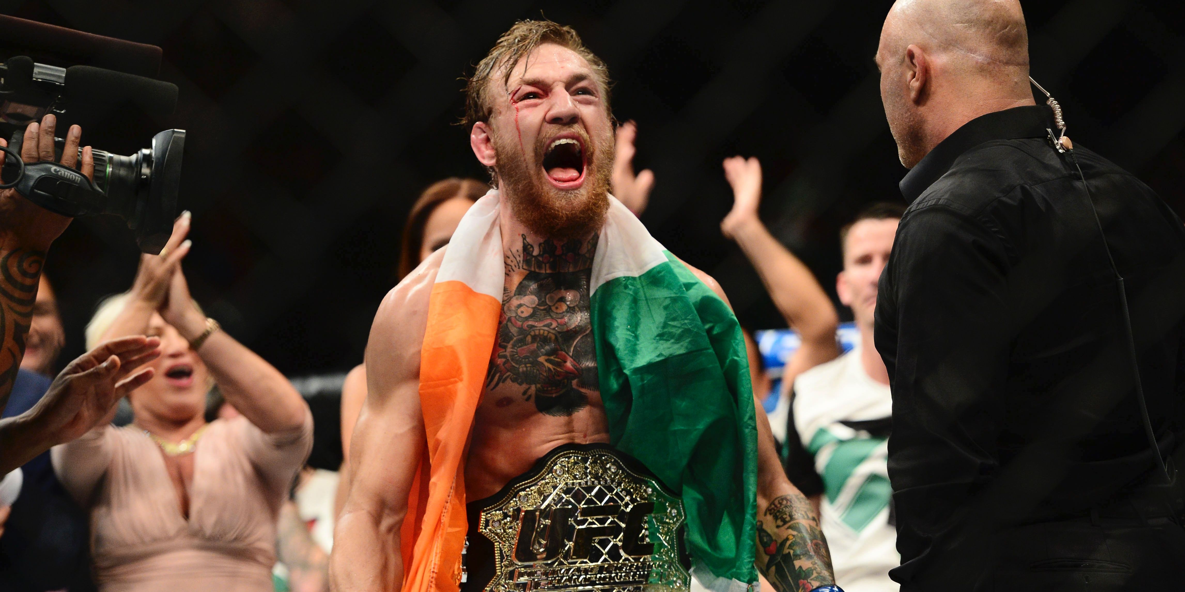 Conor McGregor after winning a UFC fighter