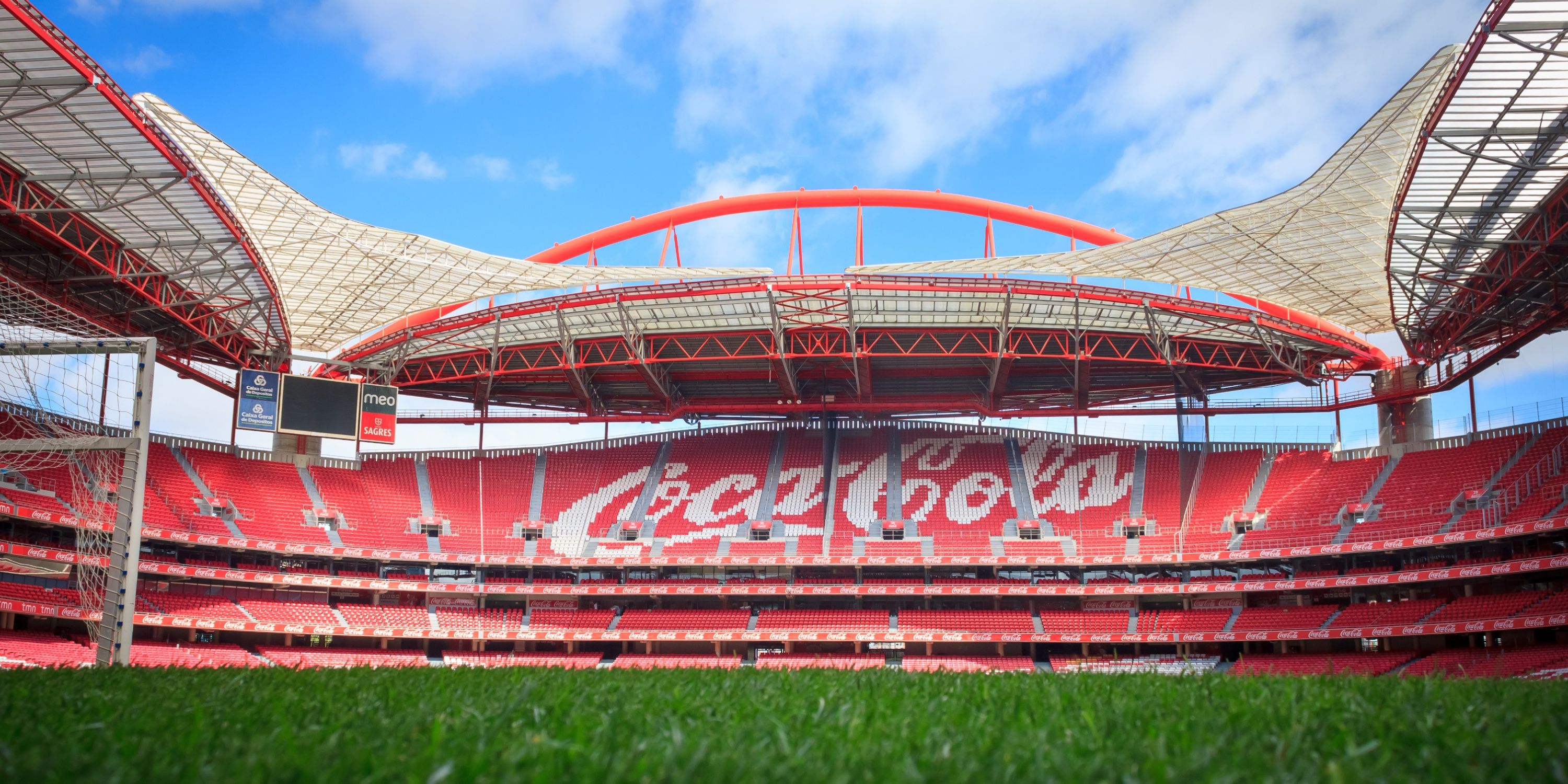 An inside-the-ground shot of Estadio da Luz in Lisbon. 