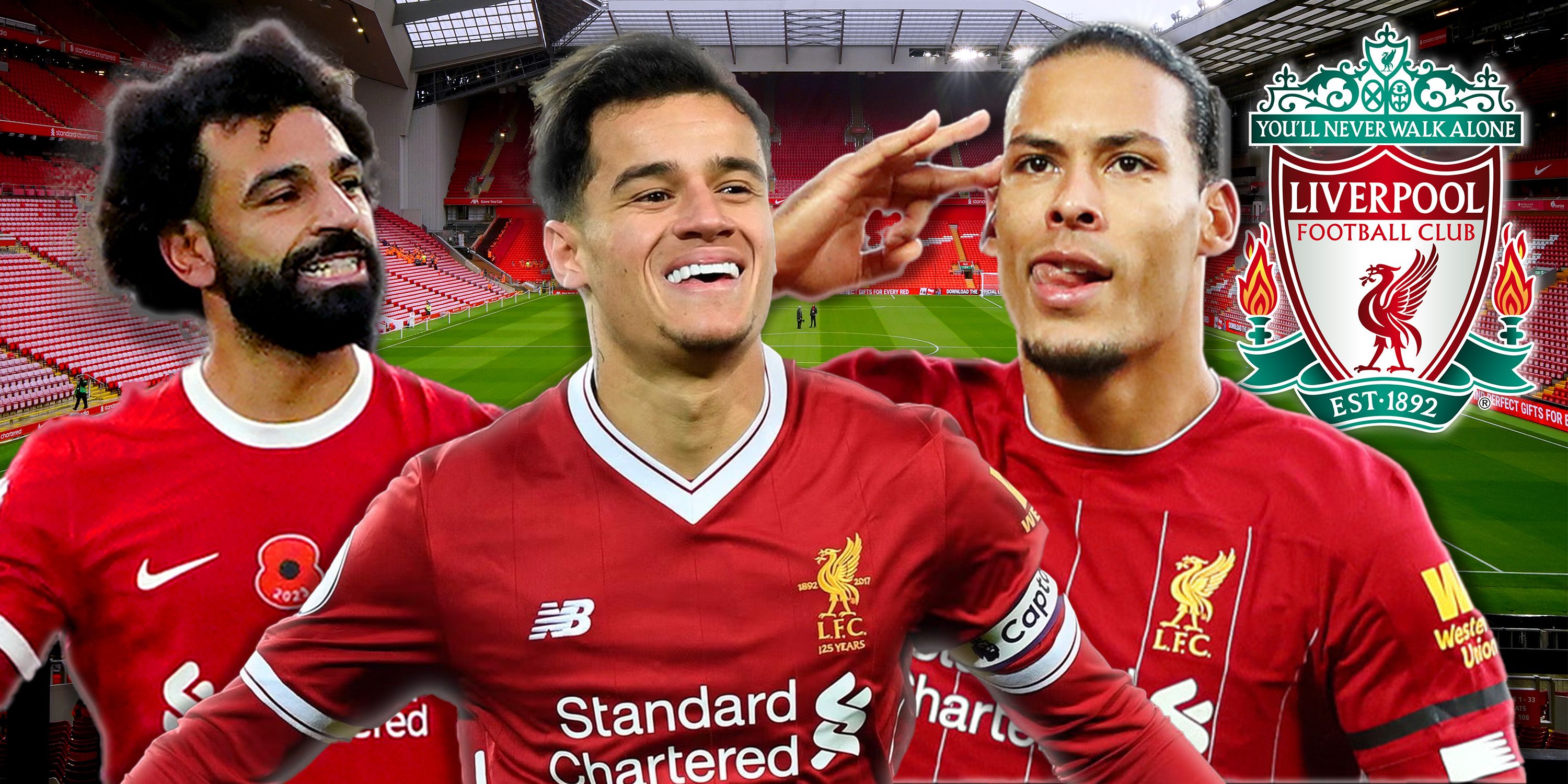 Mohamed Salah, Philippe Coutinho and Virgil van Dijk react for Liverpool.