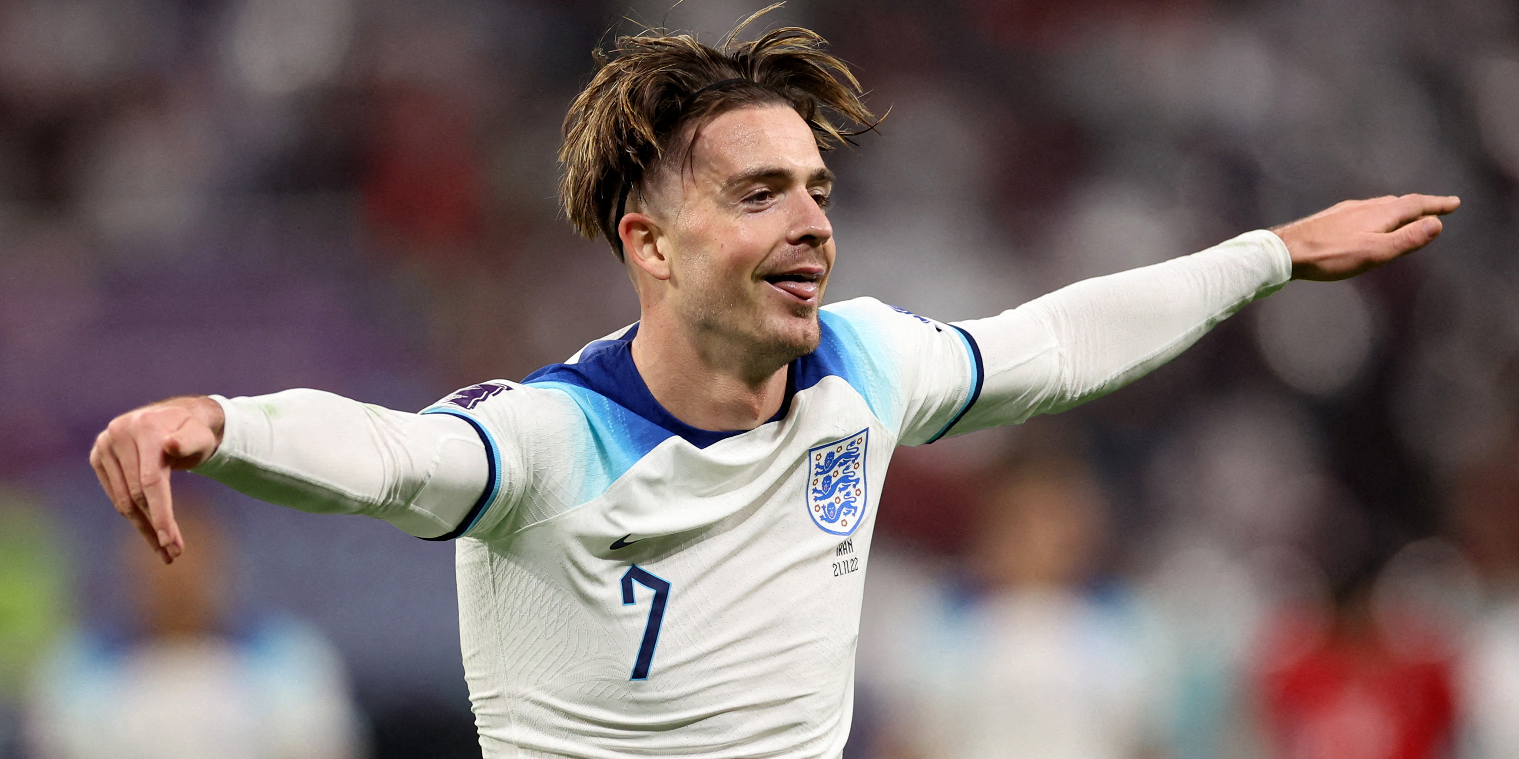 Jack Grealish celebrates at the 2022 World Cup