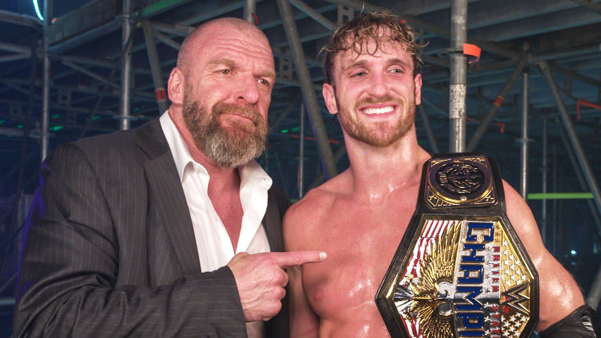 Logan Paul and Triple H after WWE Crown Jewel