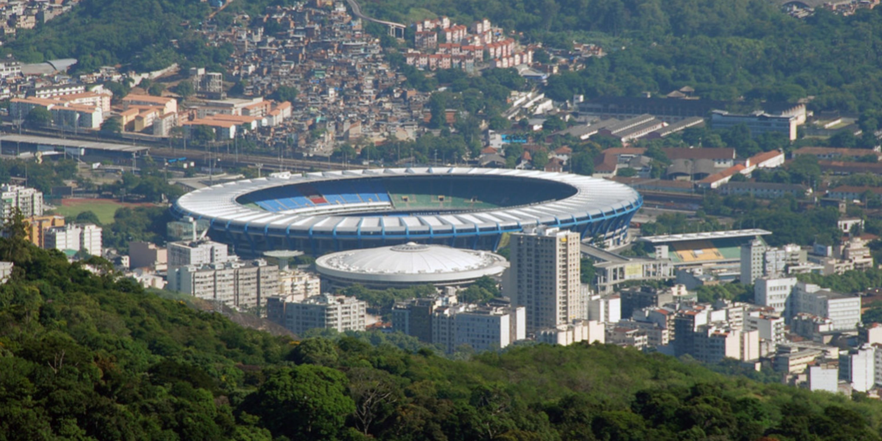 Aerial shot of the Maracana Stadium. 