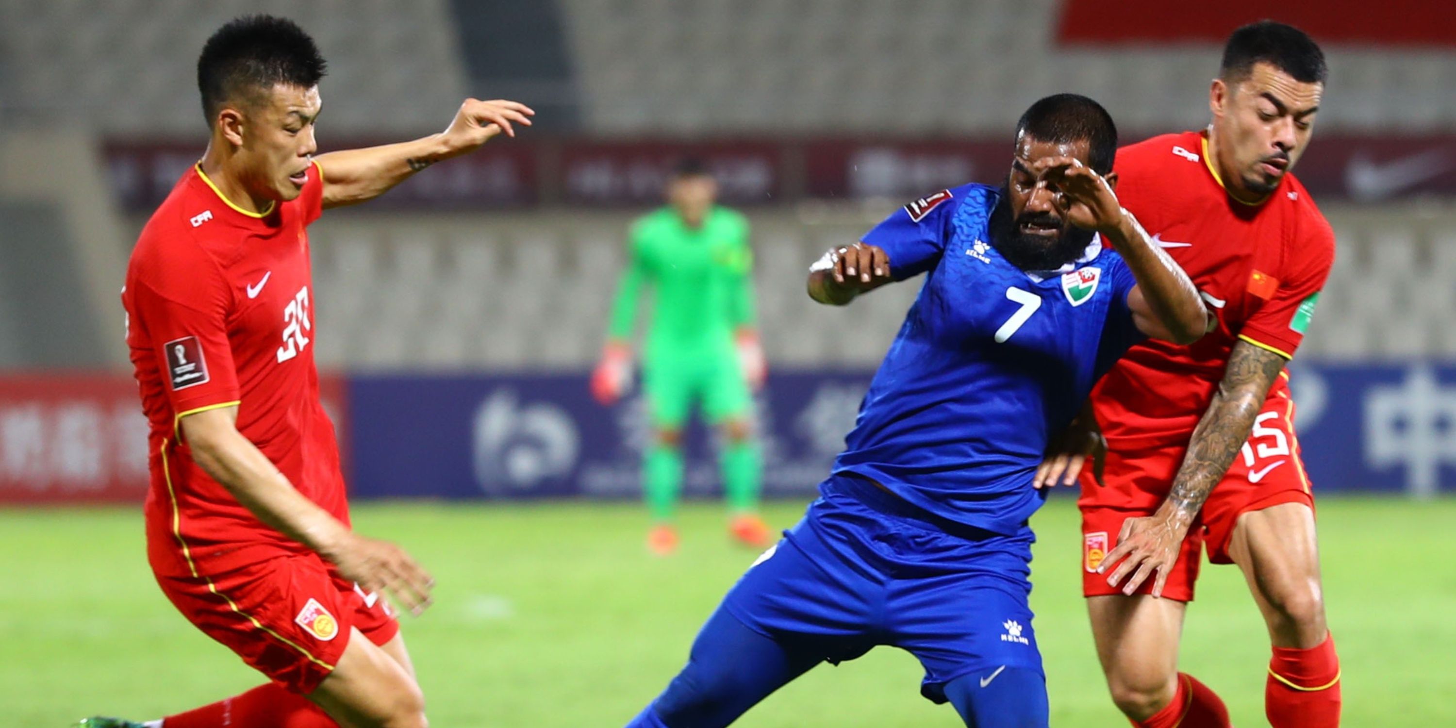 Ali Ashfaq in action for Maldives