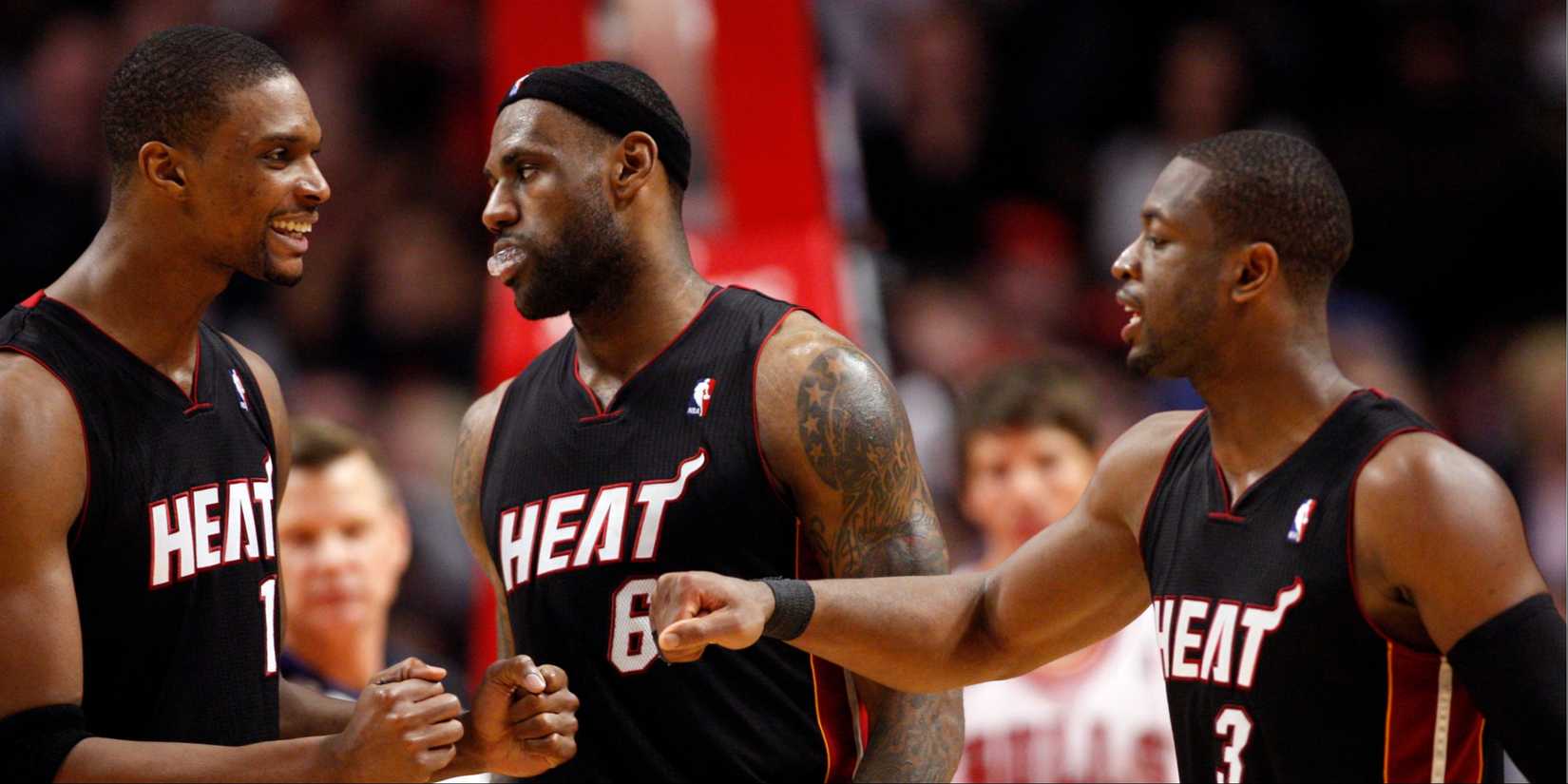 LeBron James, Dwyane Wade, and Chris Bosh
