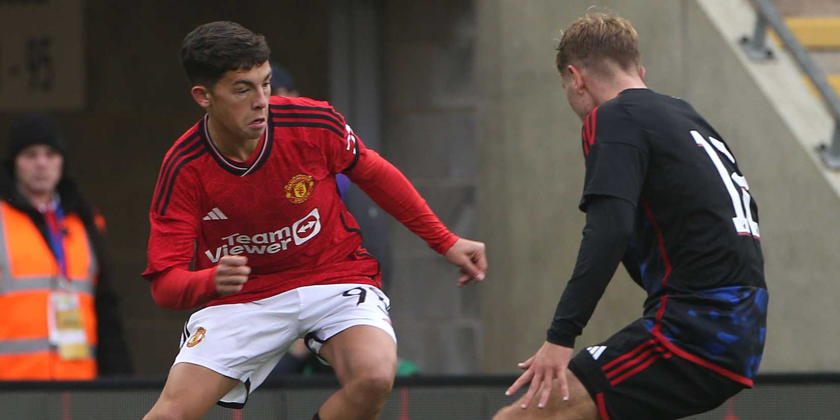 Manchester United youngster Shea Lacey in action