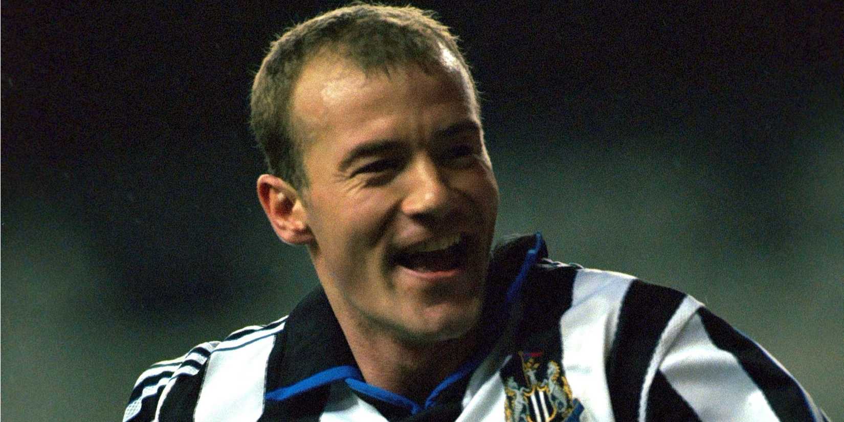 Alan Shearer celebrates for Newcastle United