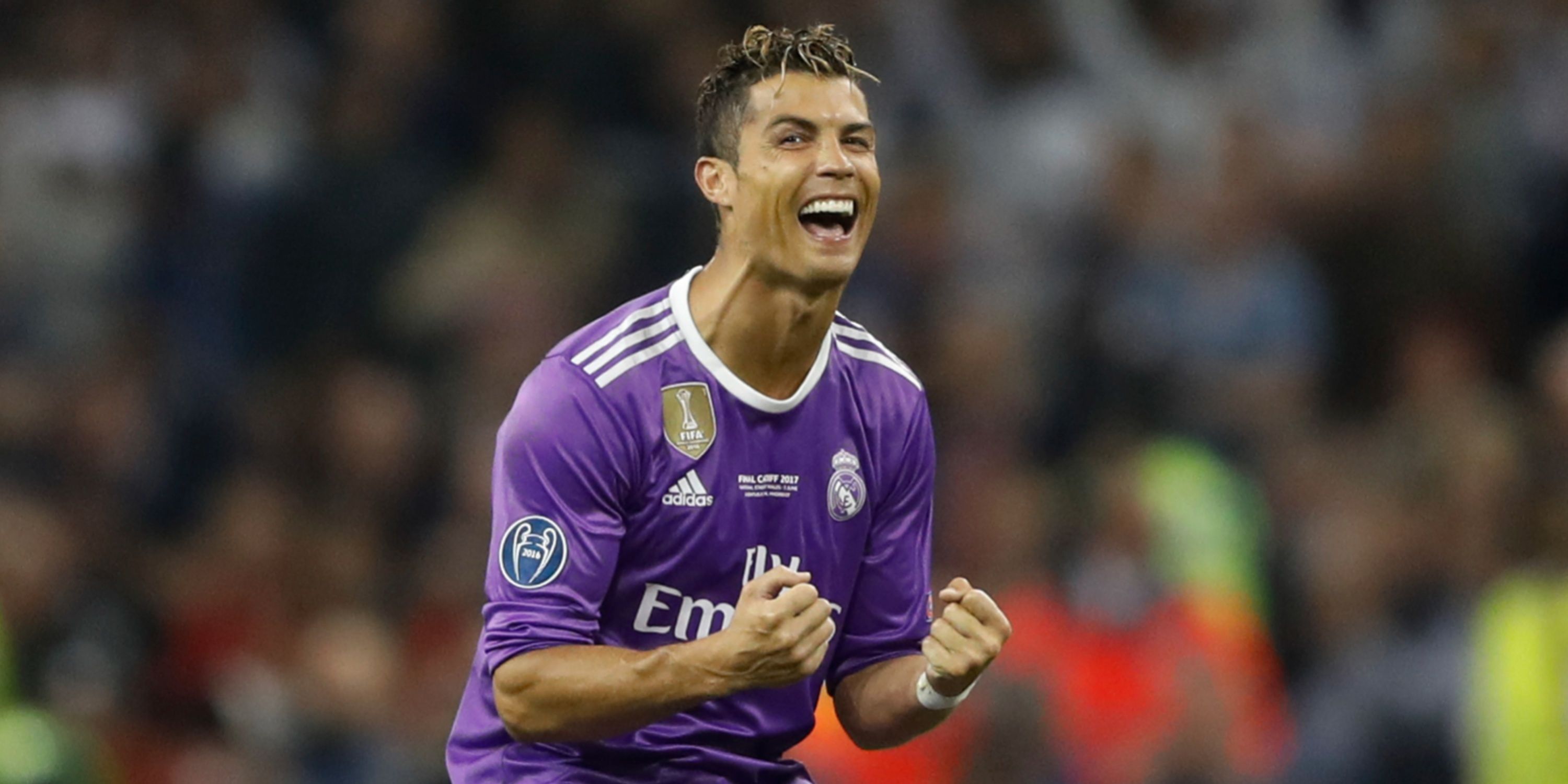 Cristiano Ronaldo celebrates after winning the UEFA Champions League Final