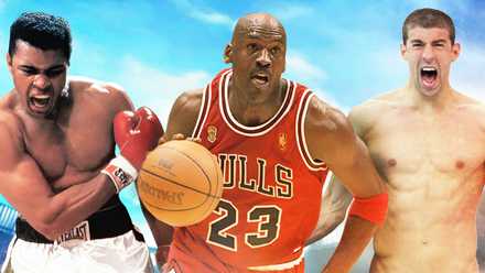 Muhammed Ali, Michael Jordan, Michael Phelps