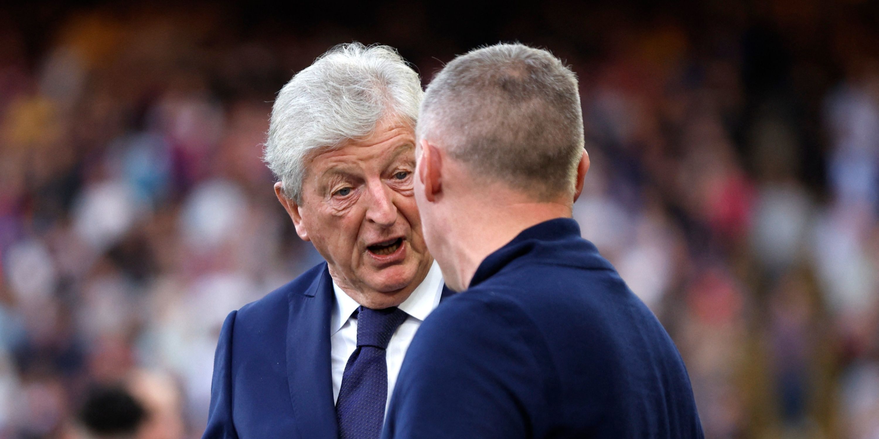 Crystal Palace manager Roy Hodgson and former Nottingham Forest head coach Steve Cooper