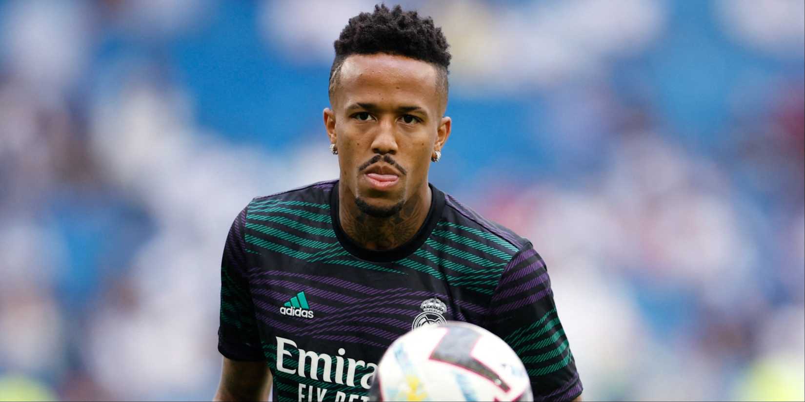 Eder Militao warming up for Real Madrid