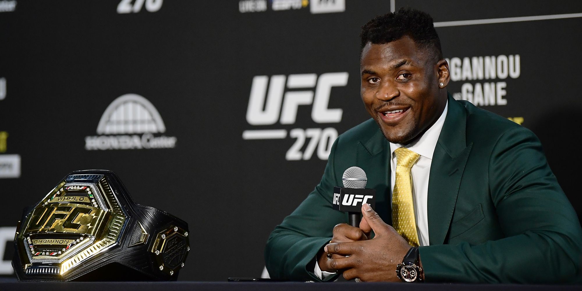 Francis Ngannou as UFC champion.