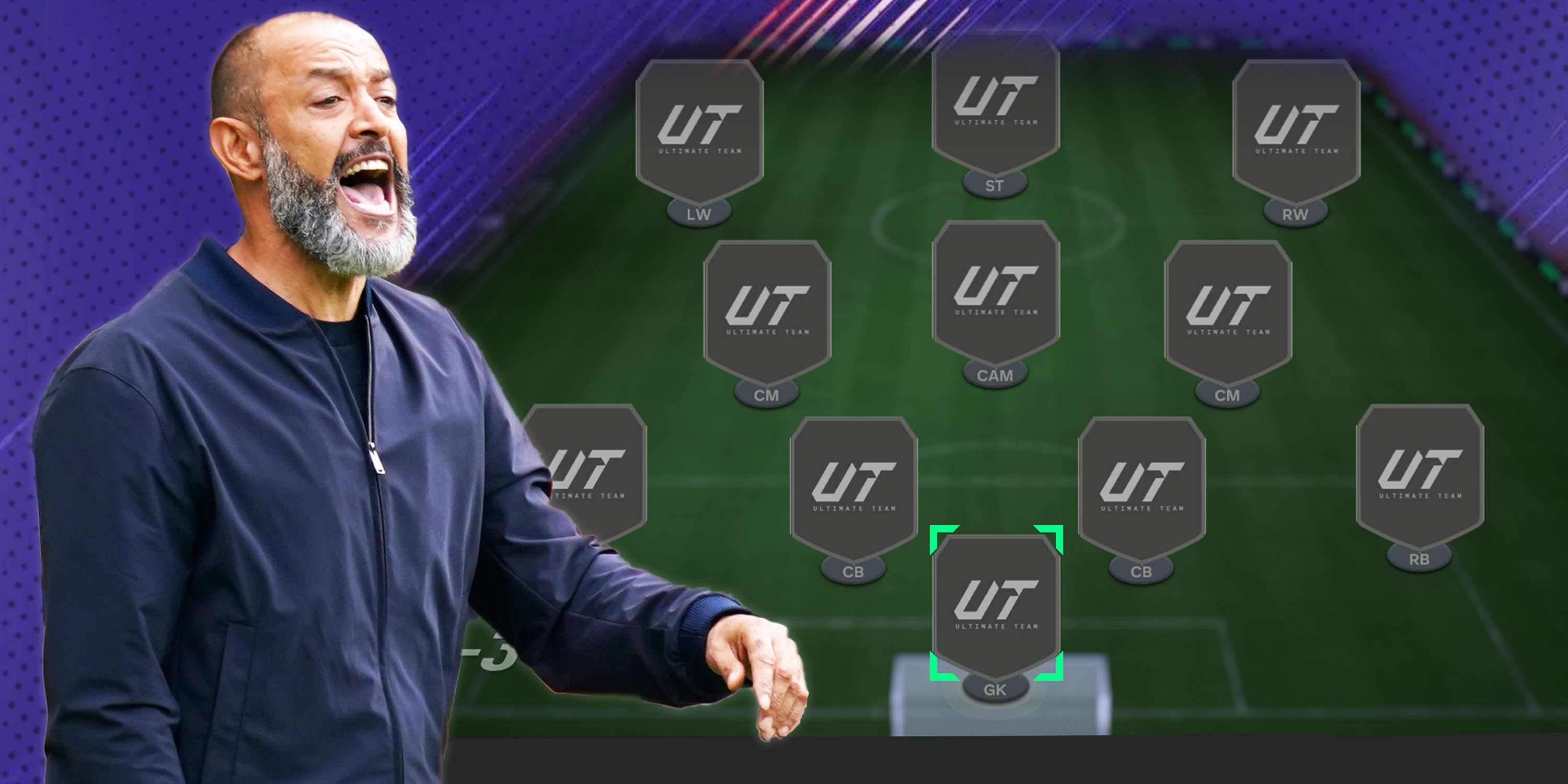 Nuno Espirito Santo alongside the 4-3-3 formation in EA Sports FC 24 Ultimate Team.