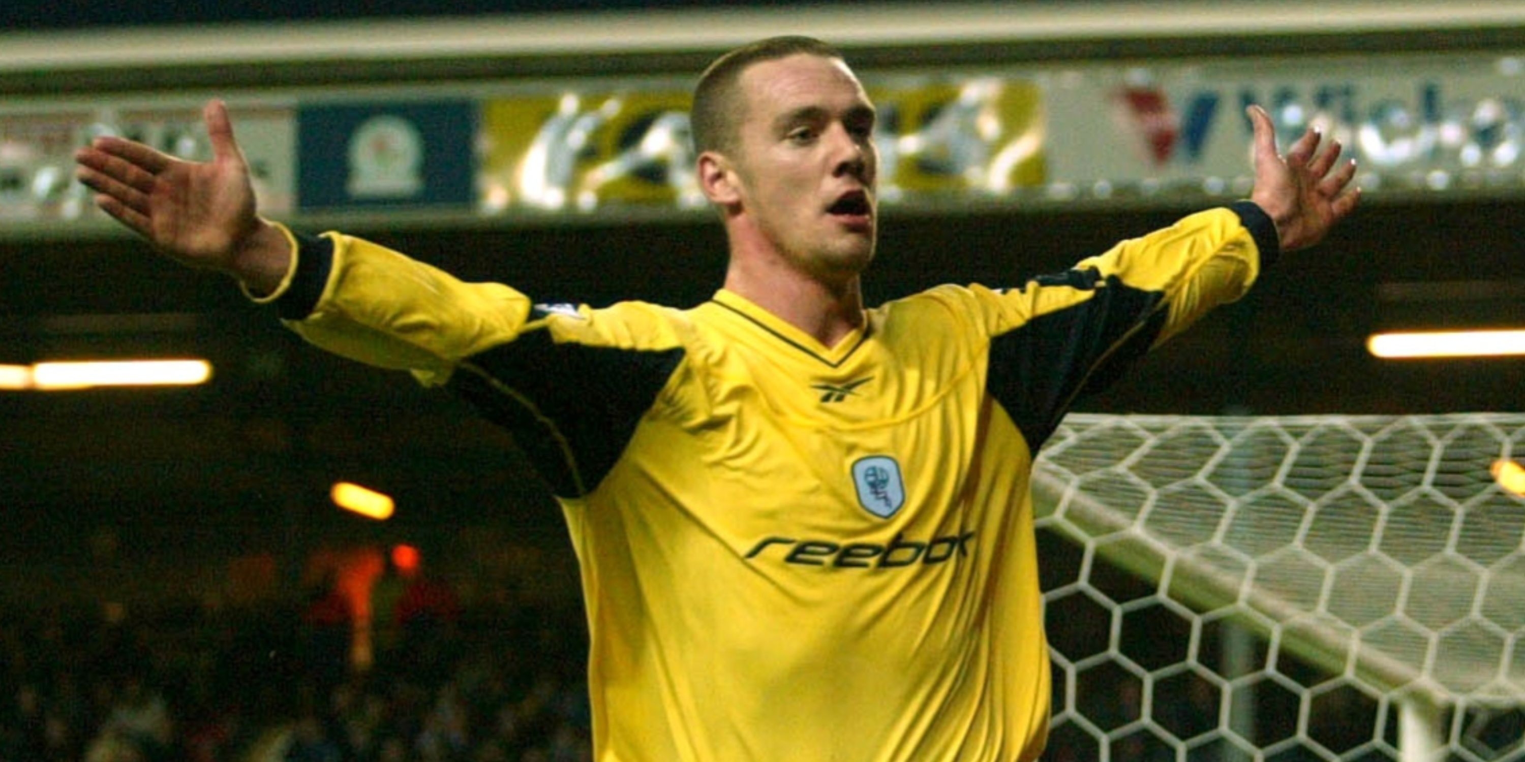 Bolton's Kevin Nolan celebrates his winning goal vs Blackburn 