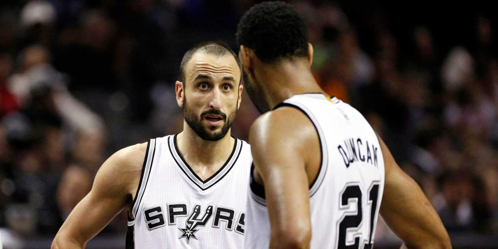Manu Ginobili and Tim Duncan