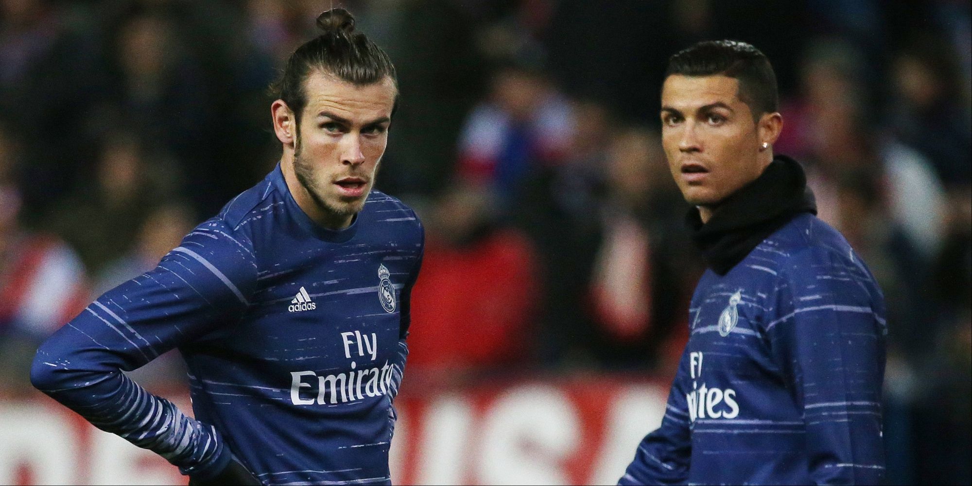Real Madrid's Gareth Bale (L) and Cristiano Ronaldo