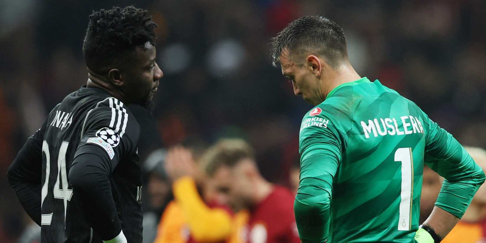 Manchester United's Andre Onana and Galatasaray's Fernando Muslera