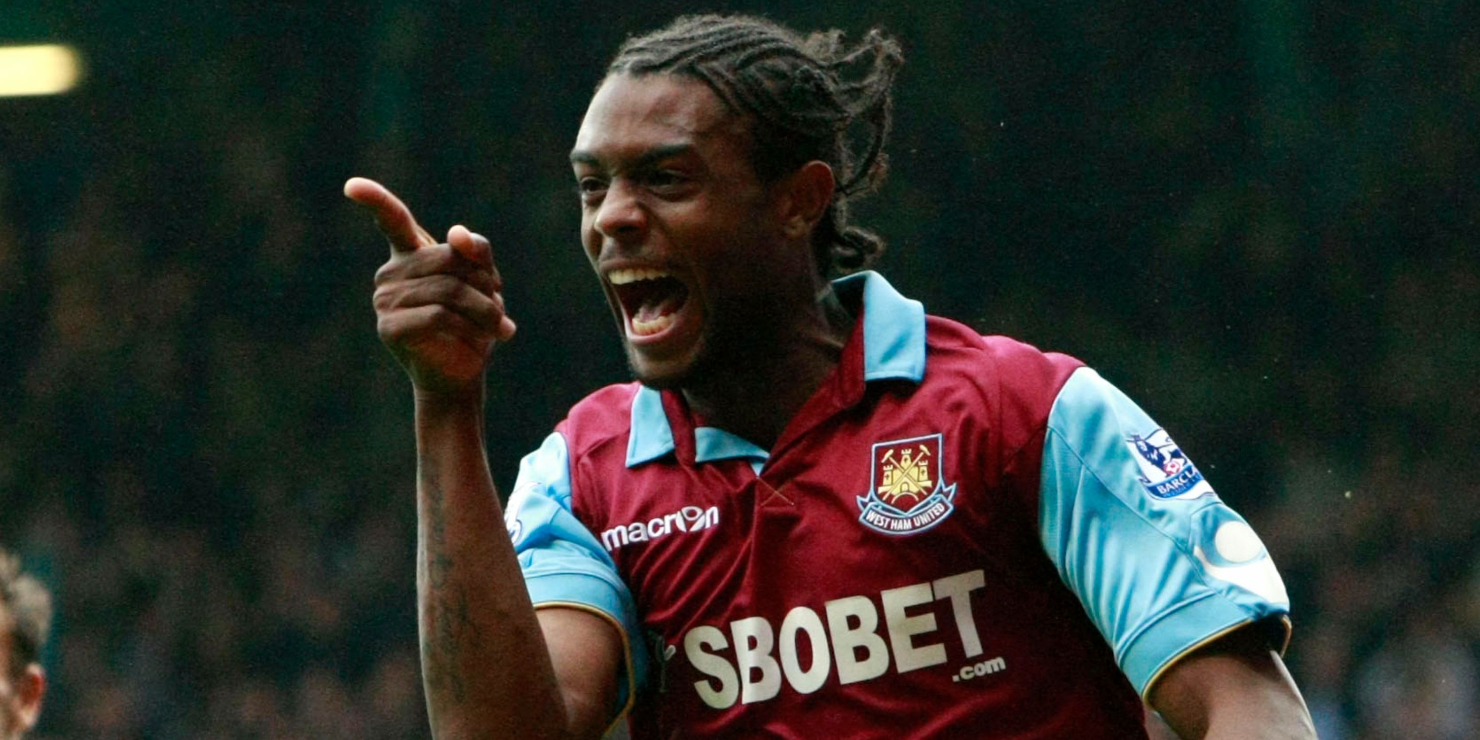 Frederic Piquionne celebrates after scoring the first goal for West Ham 