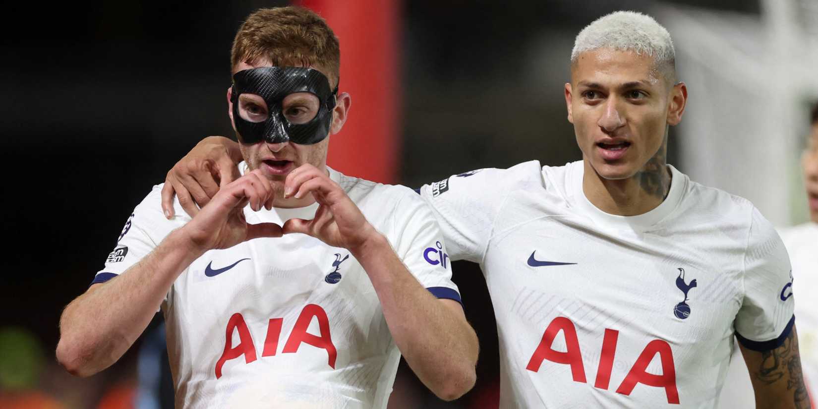 Tottenham Hotspur's Dejan Kulusevski celebrates scoring their second goal with Richarlison