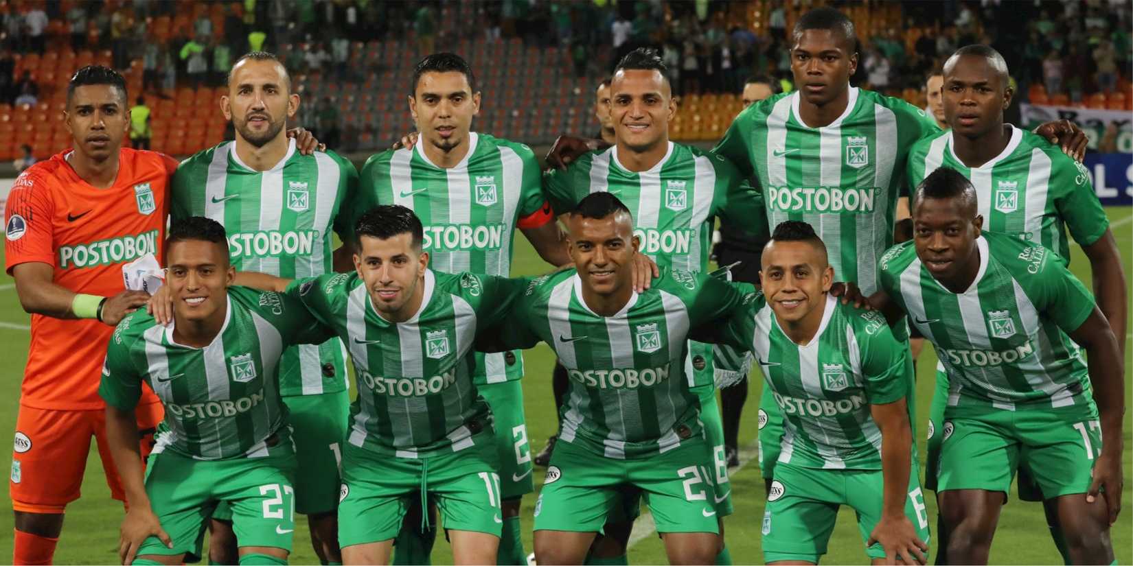 Atletico Nacional players pose for a team group photo