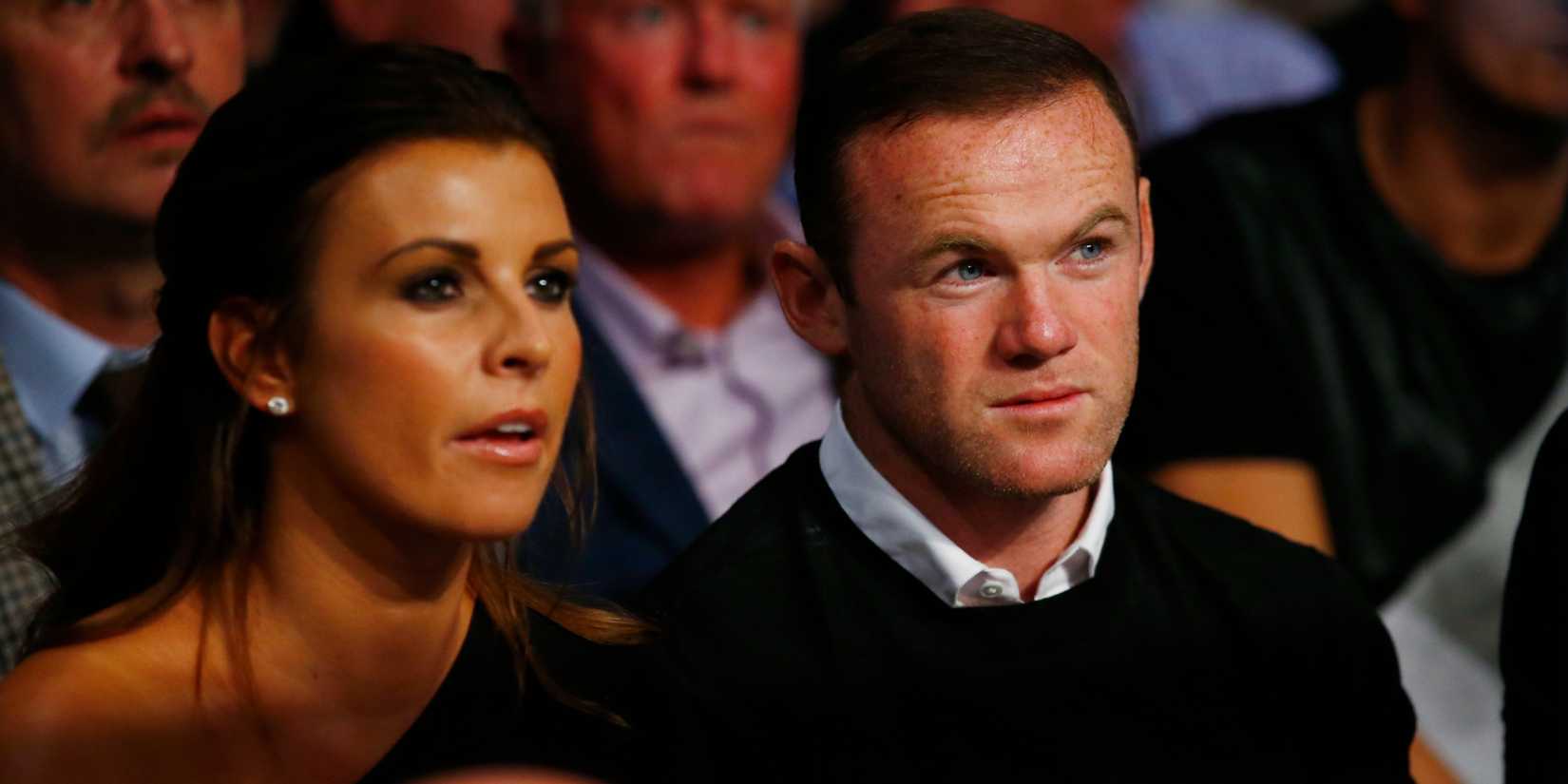 Coleen Rooney sat next to her husband and childhood sweetheart Wayne Rooney