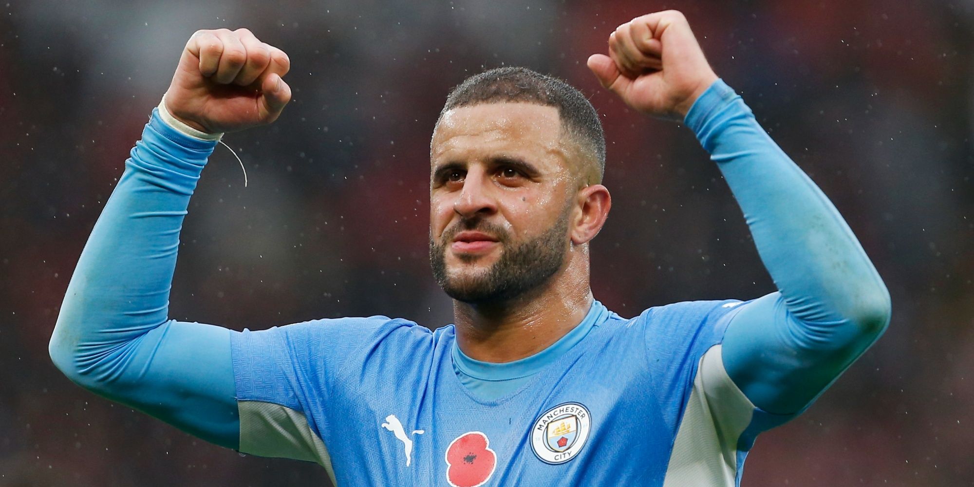 Kyle Walker celebrating Manchester City win