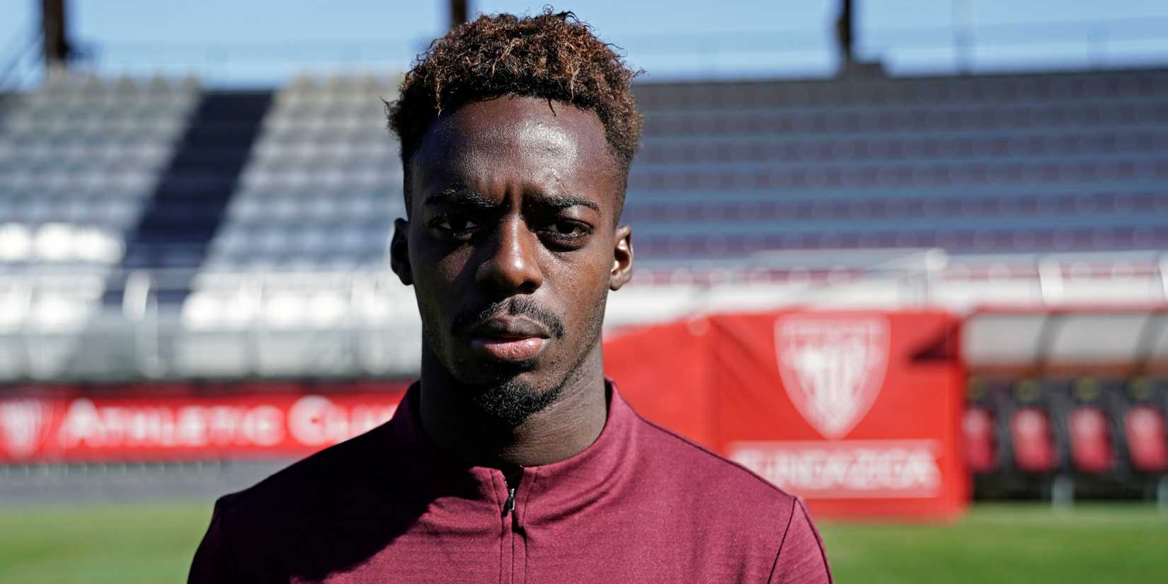 Athletic Bilbao's Inaki Williams looking into the camera