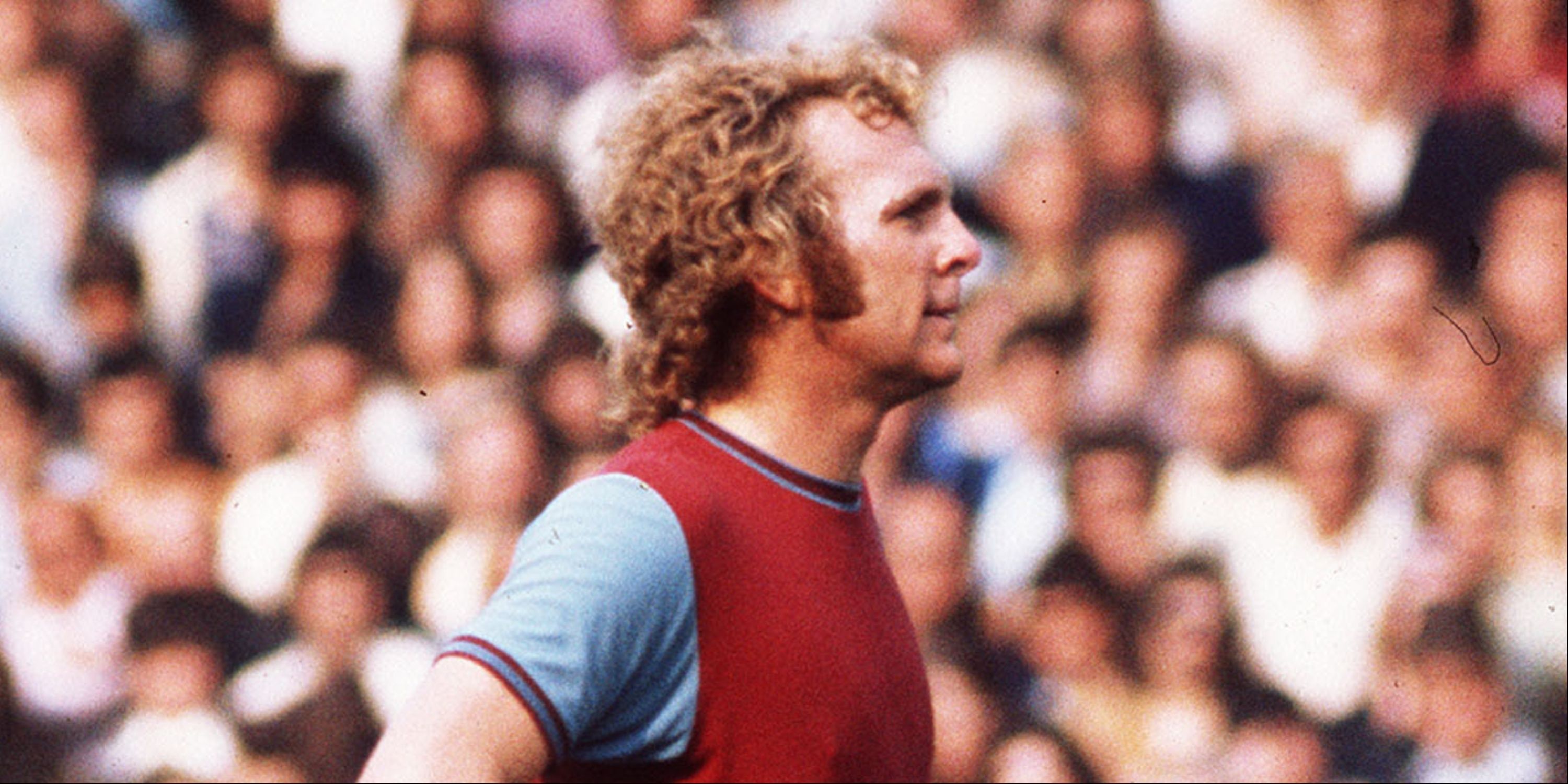 Bobby Moore in action for West Ham. 