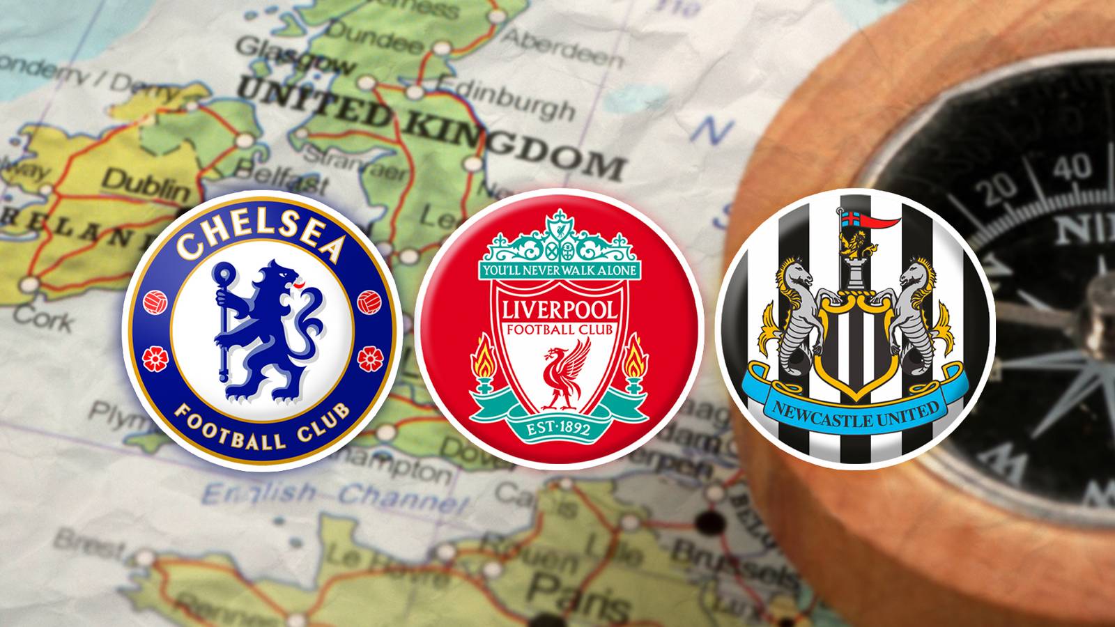 Map Of All 20 Premier League Teams In England