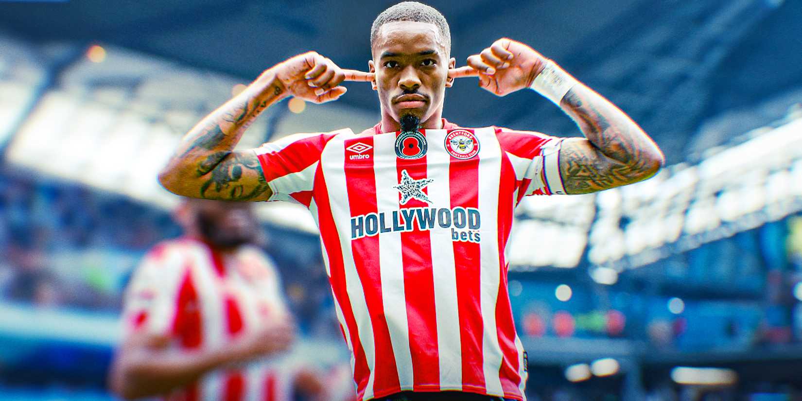 Brentford striker Ivan Toney celebrates