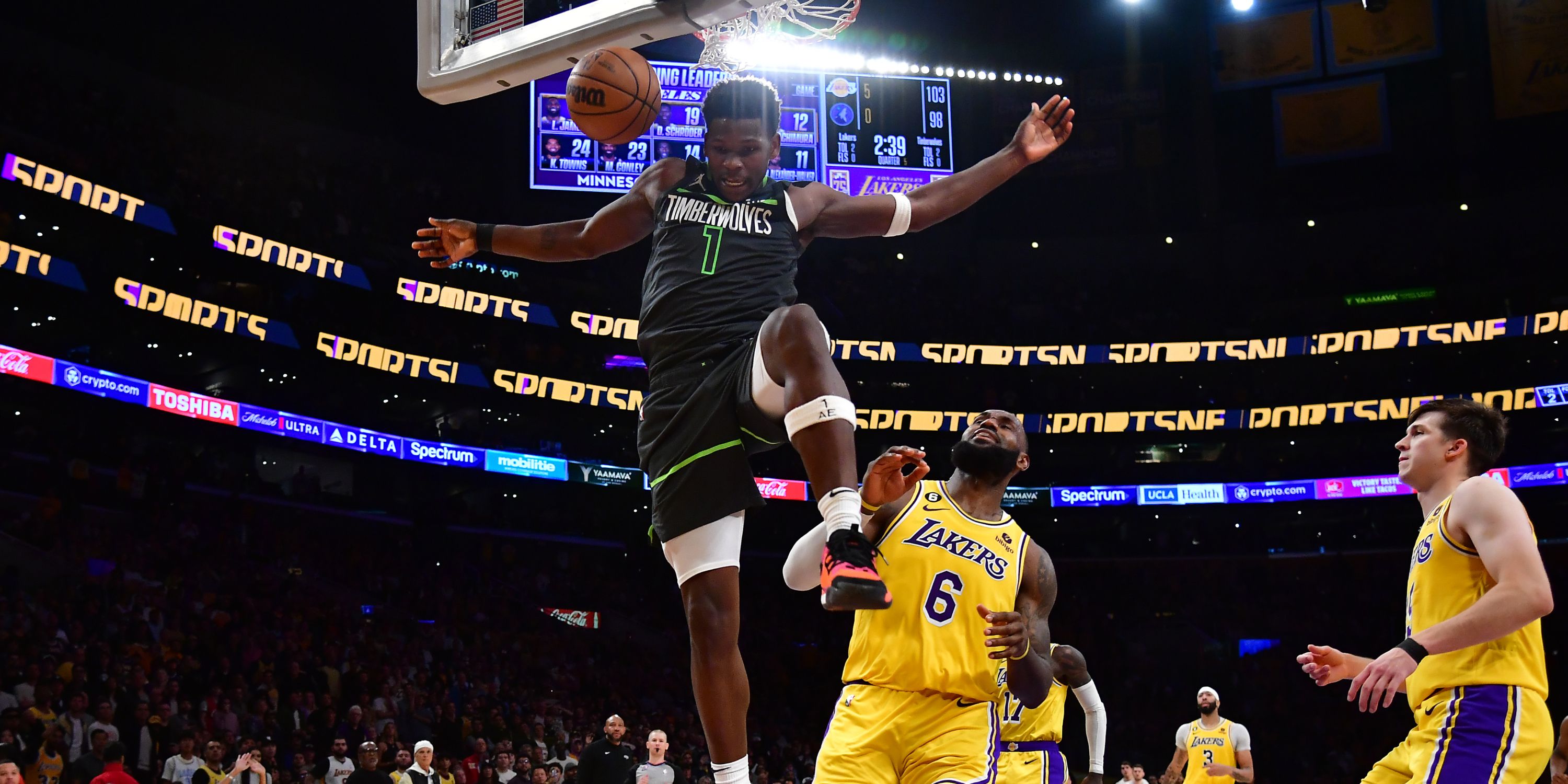 Anthony Edwards, LeBron James, Minnesota Timberwolves, Los Angeles Lakers, Play-In Tournament