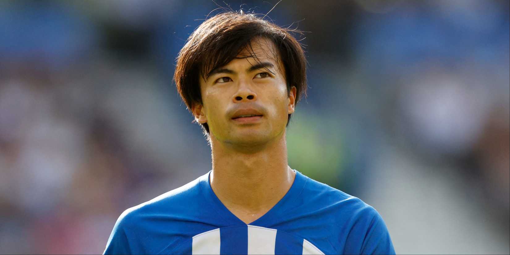 Kaoru Mitoma looks on