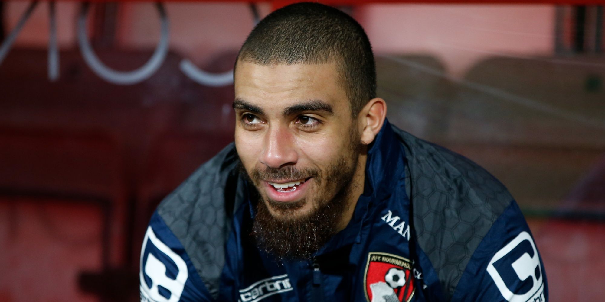 Bournemouth's Lewis Grabban on the bench