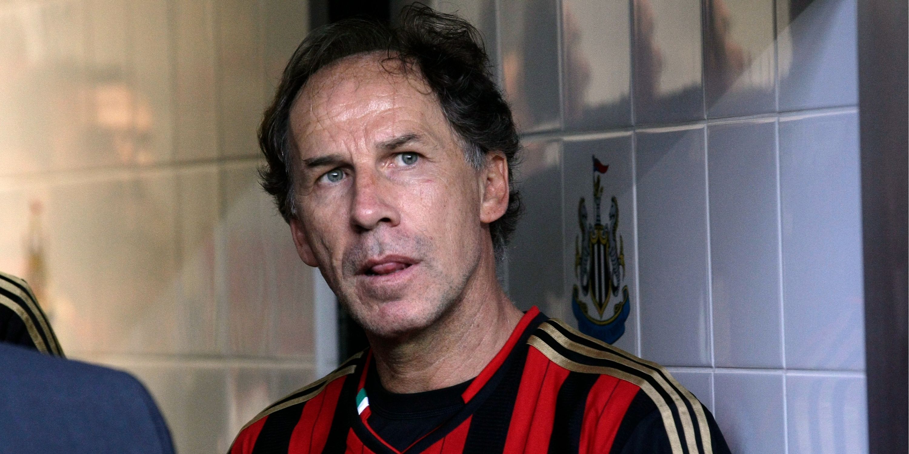 AC Milan's Marco Baresi reacts.