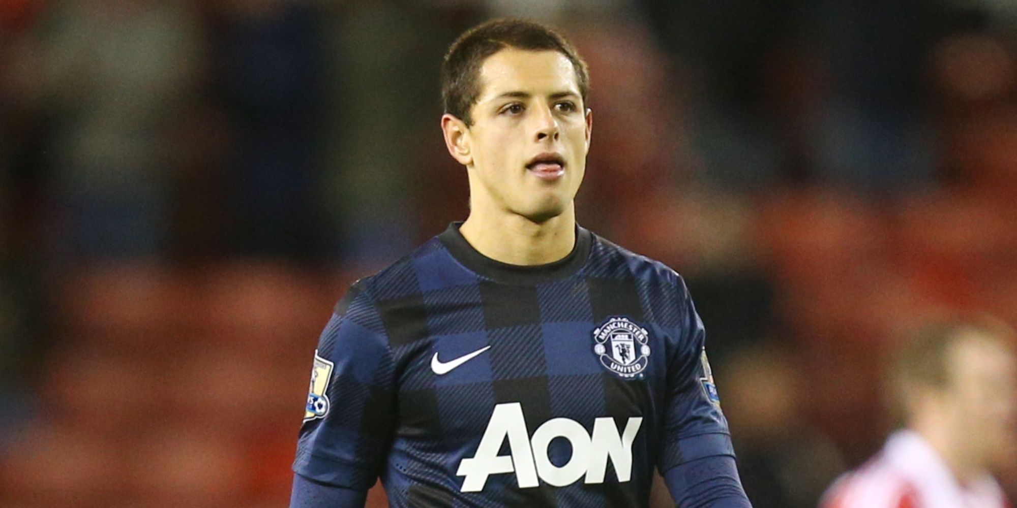 Javier Hernandez in action for Manchester United against Stoke City