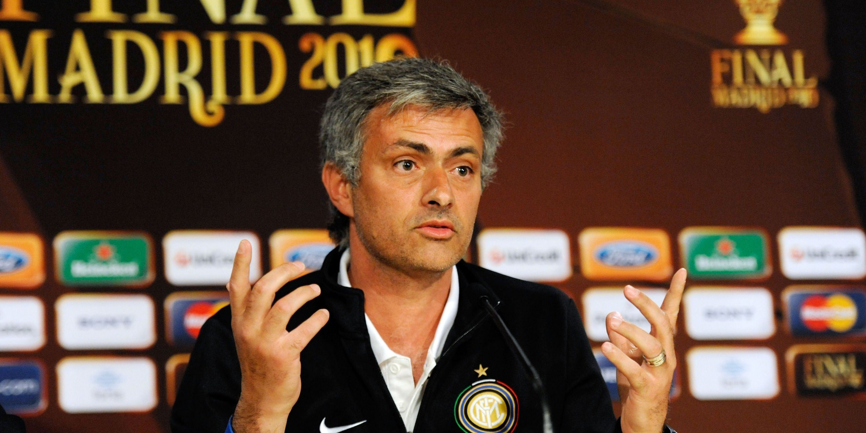 Inter Milan coach Jose Mourinho during a press conference