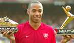 Thierry Henry celebrates his Golden Boot and POTY awards with Arsenal